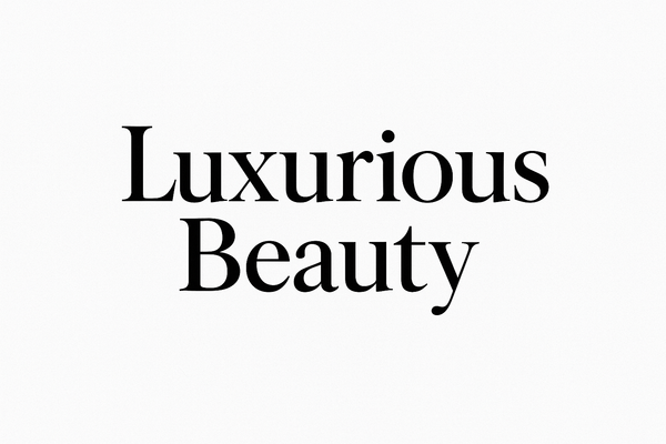 Make the text say luxurious Beauty in brown and make the back round black